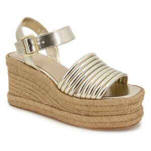Kenneth Cole New York Womens Open Toe Wedge Buckle Espadrille Shoes